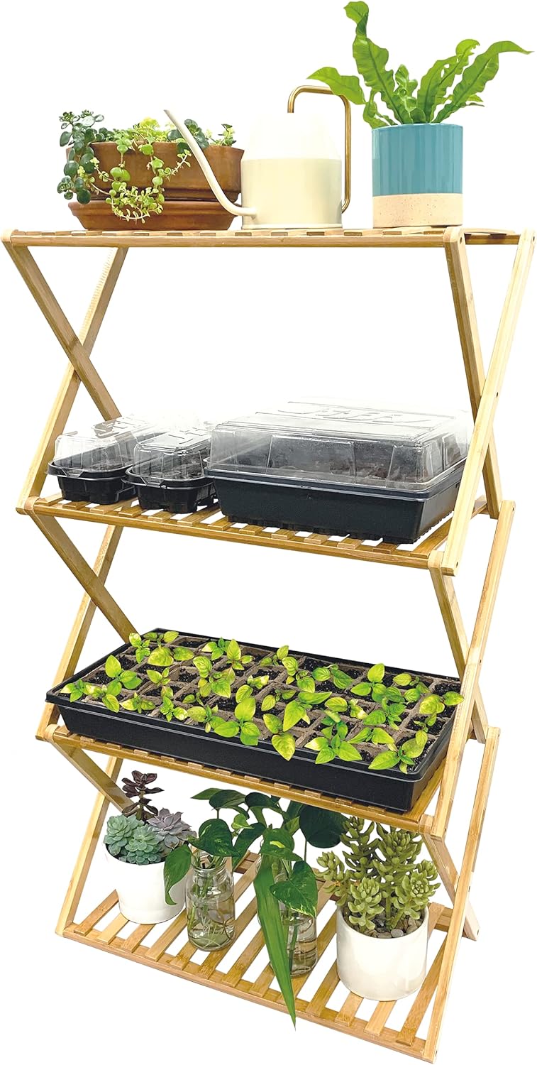 Ferry Morse Plant Stand - Multi-Tier Seed Starting Station for Seedlings - Indoor - Bamboo - Image 1